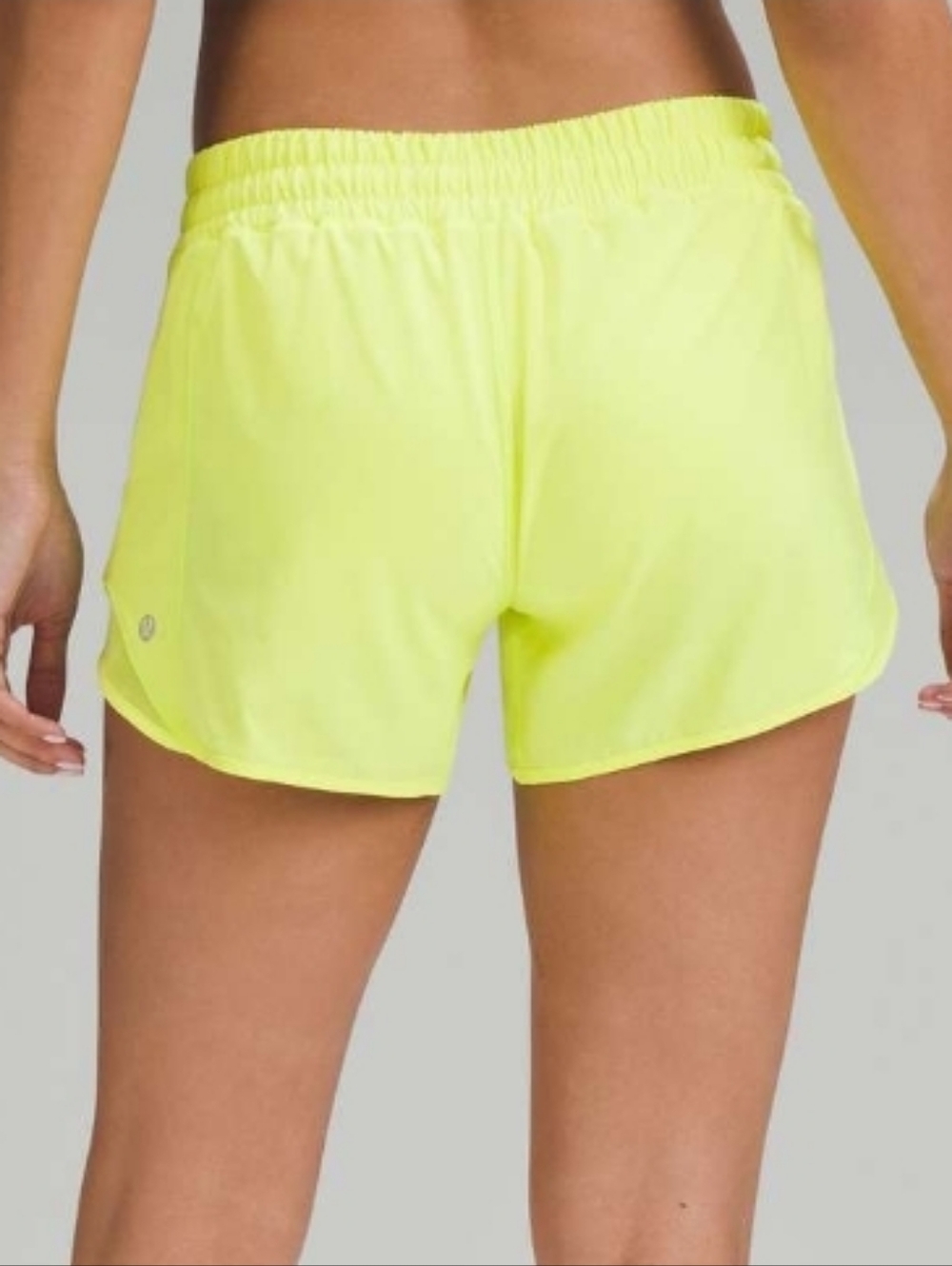 Lululemon Hotty Hot Lined Short 4" Electric Lemon Sz 12 - Picture 2 of 8
